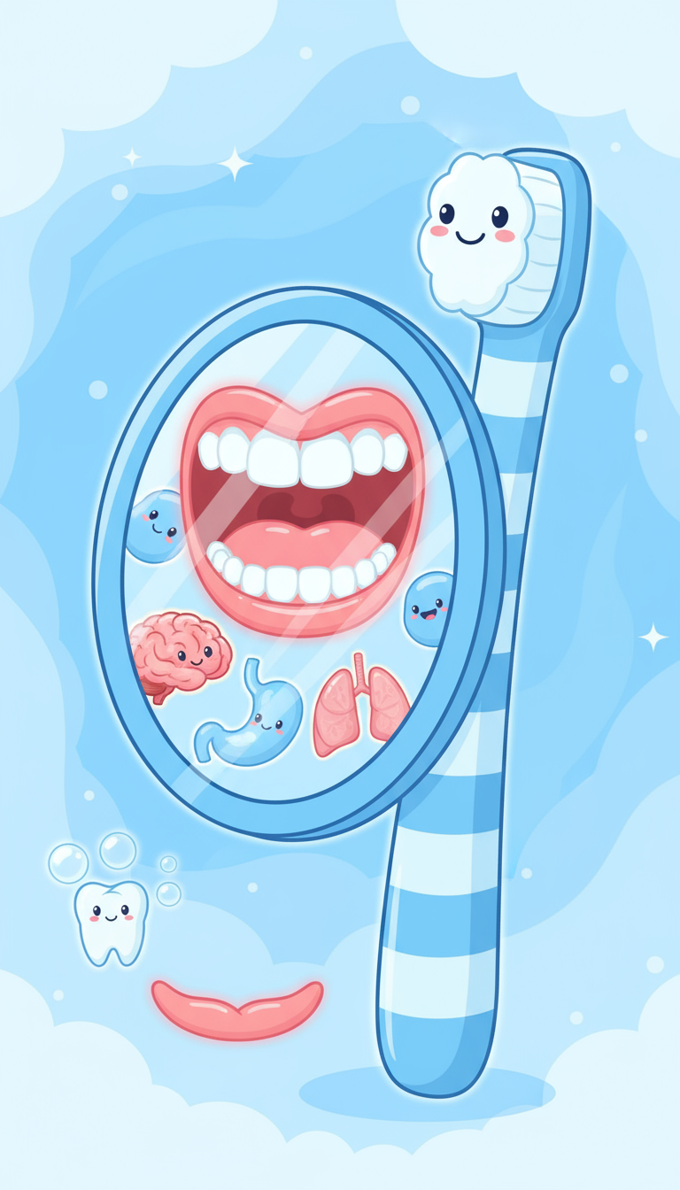 Illustration showing the connection between oral health and systemic health